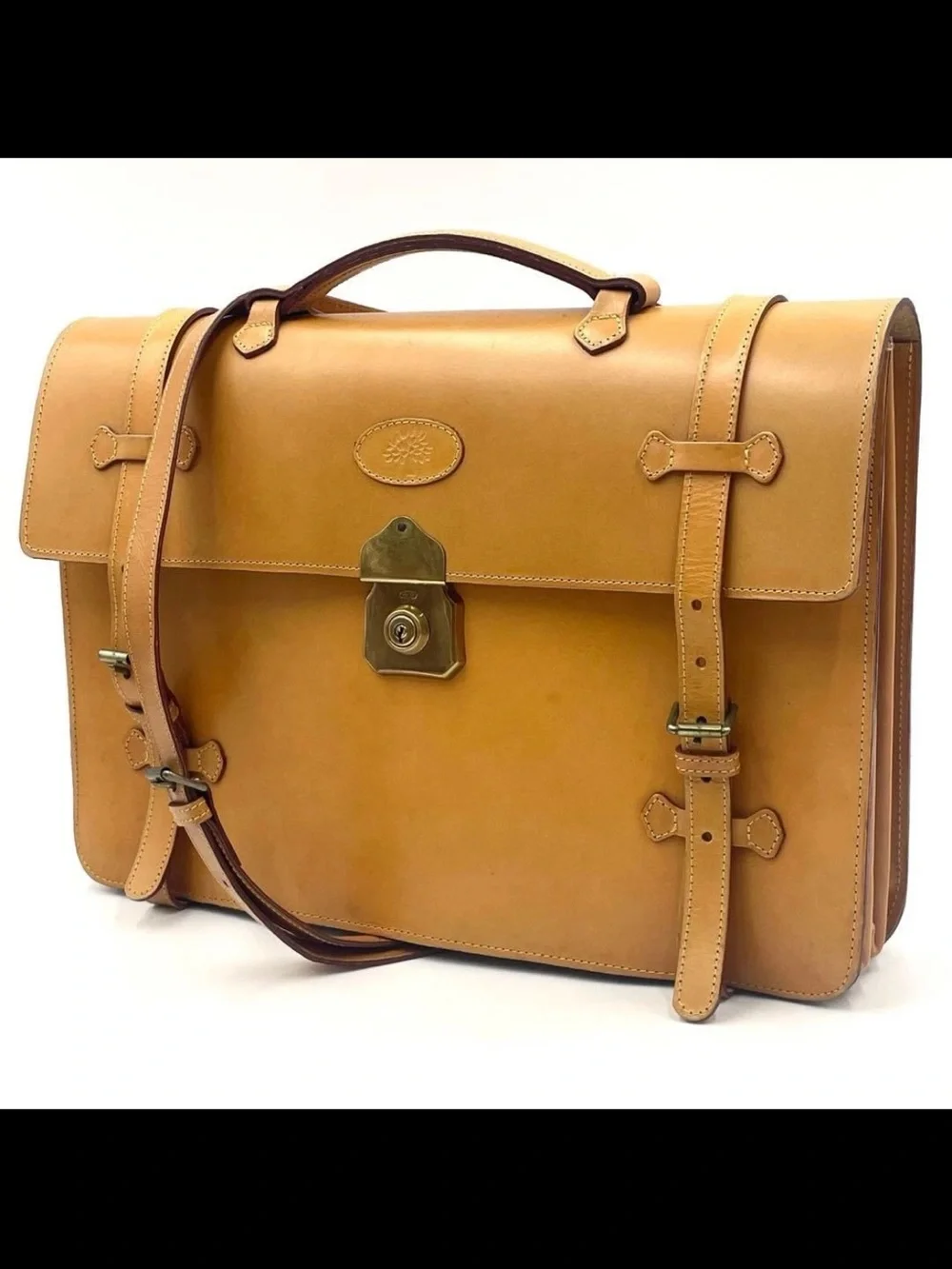 Mulberry Men's Leather Satchel in Warm Tan